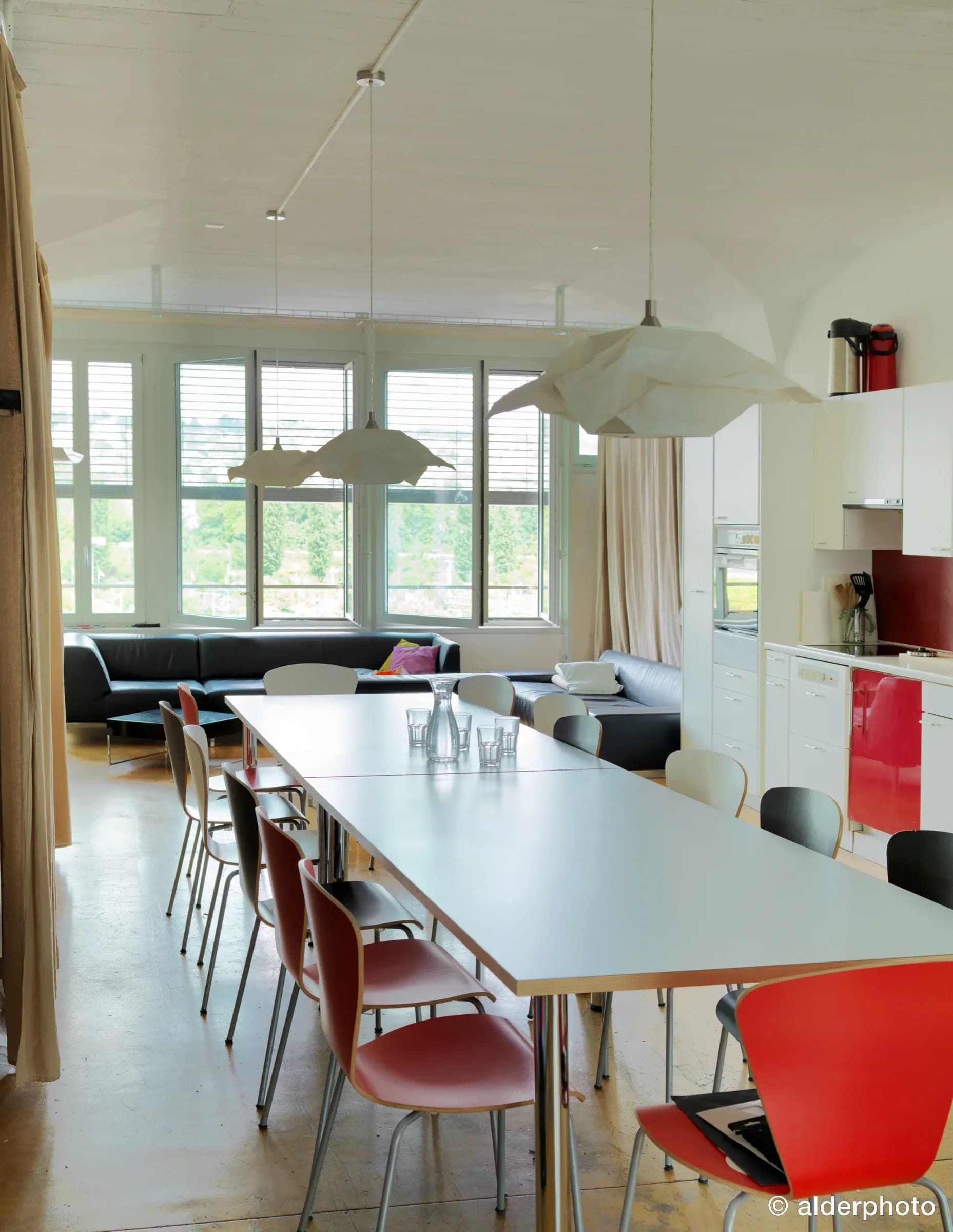 Kitchen with a view of greenery